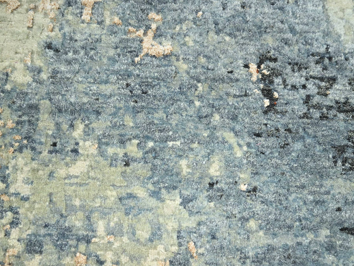 8'1" x 10'2" New Hand Knotted Grey Wool Rectangle Oriental Rug - MOA10283133