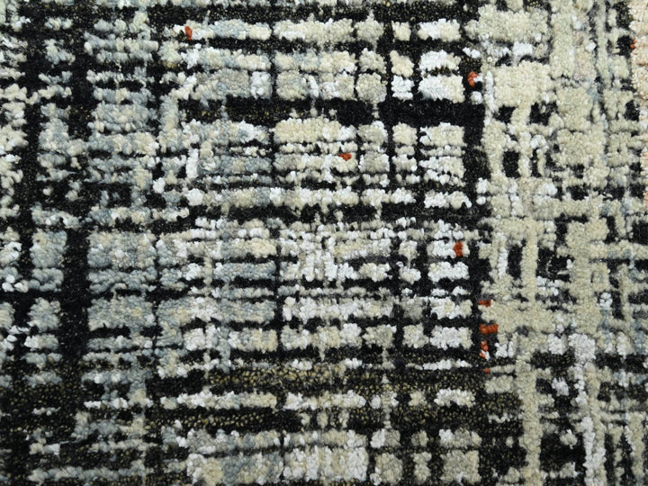 8'0" x 10'3" New Hand Knotted Black Wool Rectangle Oriental Rug - MOA10283135