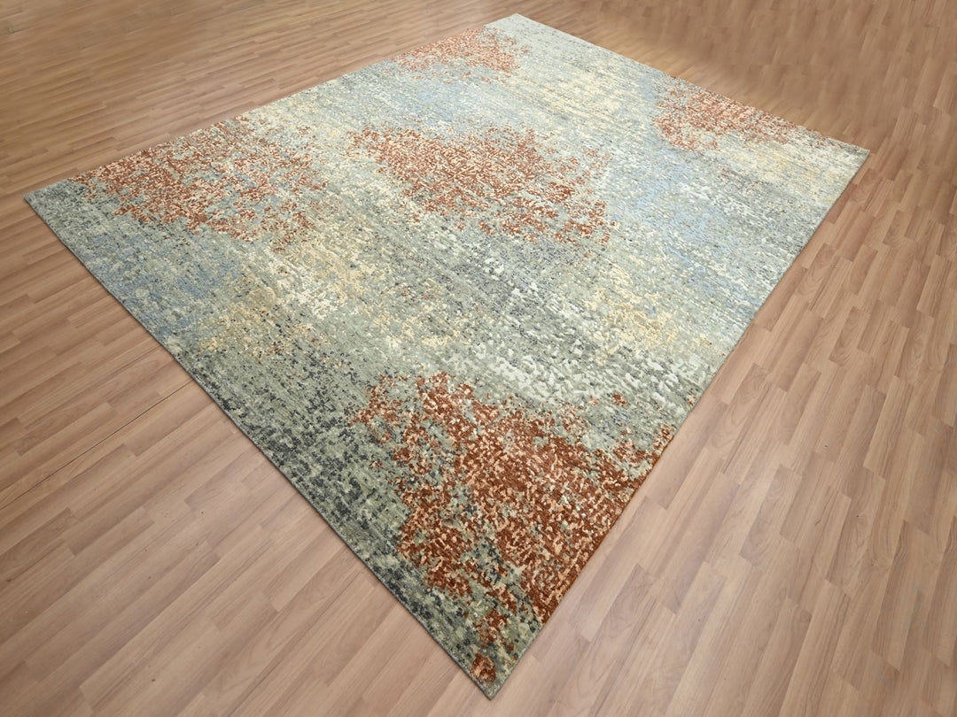 8'0" x 10'6" New Hand Knotted Red Wool Rectangle Oriental Rug - MOA10283136