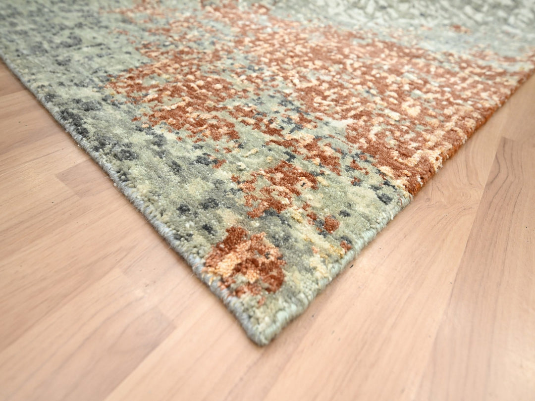 8'0" x 10'6" New Hand Knotted Red Wool Rectangle Oriental Rug - MOA10283136