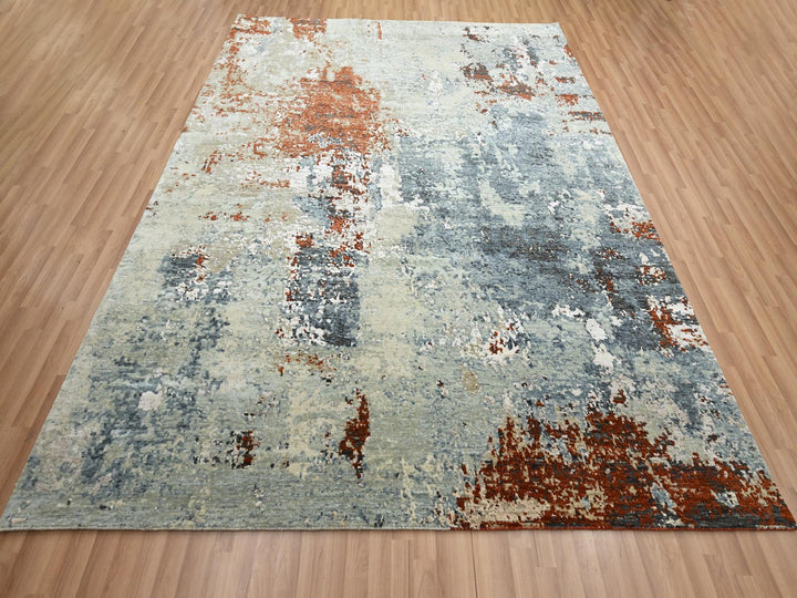 8'0" x 10'0" New Hand Knotted Red Wool Rectangle Oriental Rug - MOA10283138