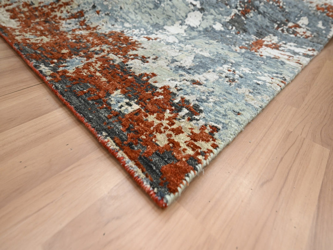 8'0" x 10'0" New Hand Knotted Red Wool Rectangle Oriental Rug - MOA10283138