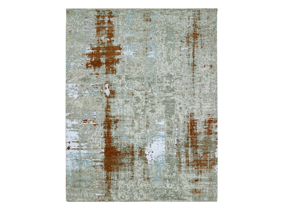 8'1" x 10'3" New Hand Knotted Red Wool Rectangle Oriental Rug - MOA10283139