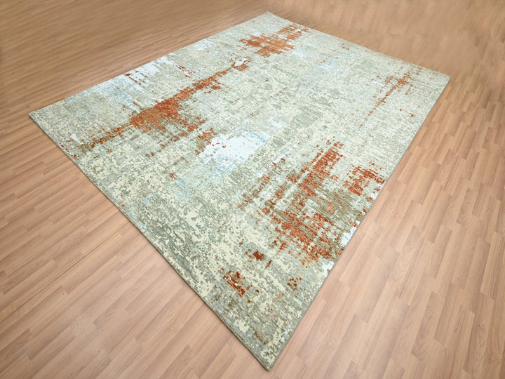 8'1" x 10'3" New Hand Knotted Red Wool Rectangle Oriental Rug - MOA10283139