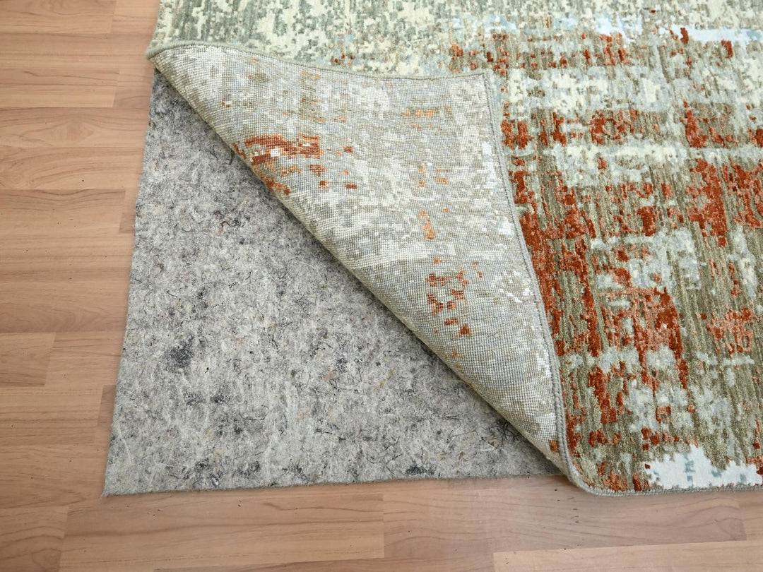 8'1" x 10'3" New Hand Knotted Red Wool Rectangle Oriental Rug - MOA10283139