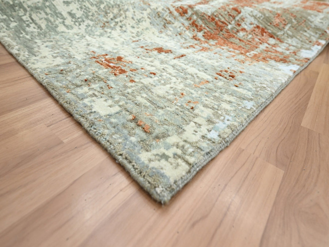 8'1" x 10'3" New Hand Knotted Red Wool Rectangle Oriental Rug - MOA10283139