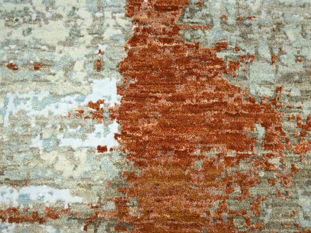 8'1" x 10'3" New Hand Knotted Red Wool Rectangle Oriental Rug - MOA10283139