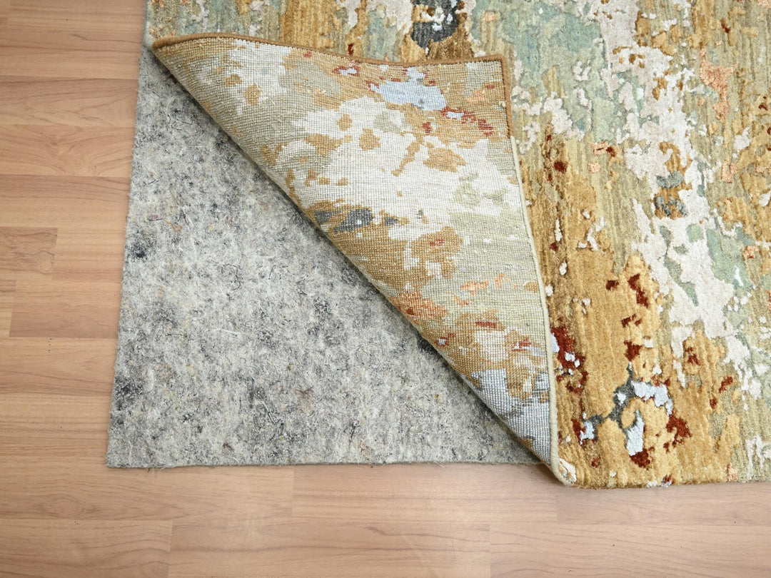 8'11" x 12'0" New Hand Knotted Grey Wool Rectangle Oriental Rug - MOA10283142