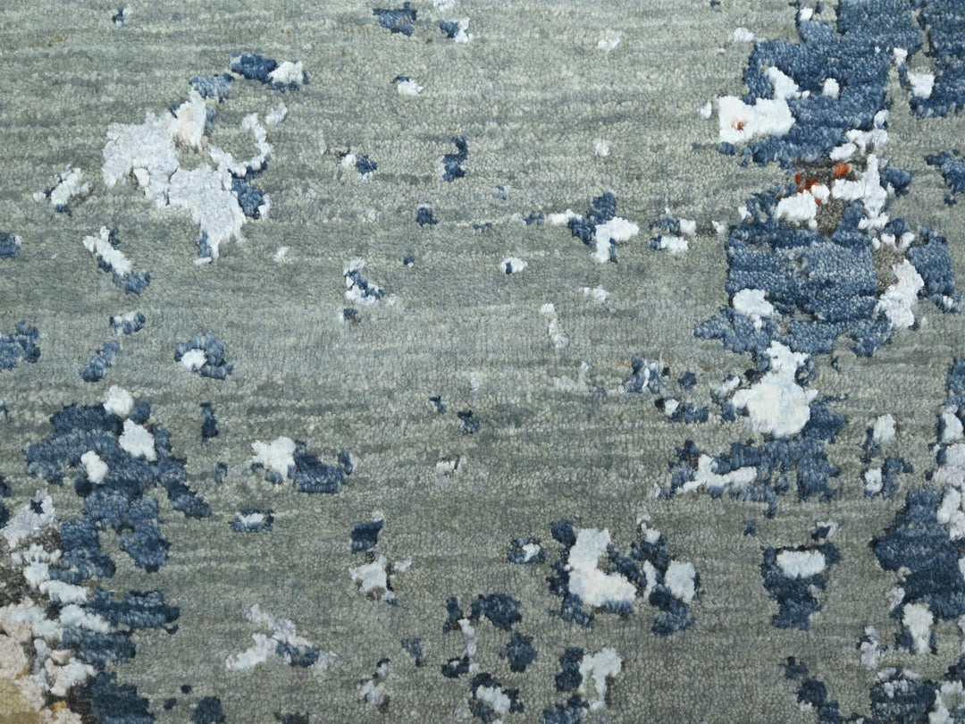 8'11" x 12'0" New Hand Knotted Grey Wool Rectangle Oriental Rug - MOA10283142