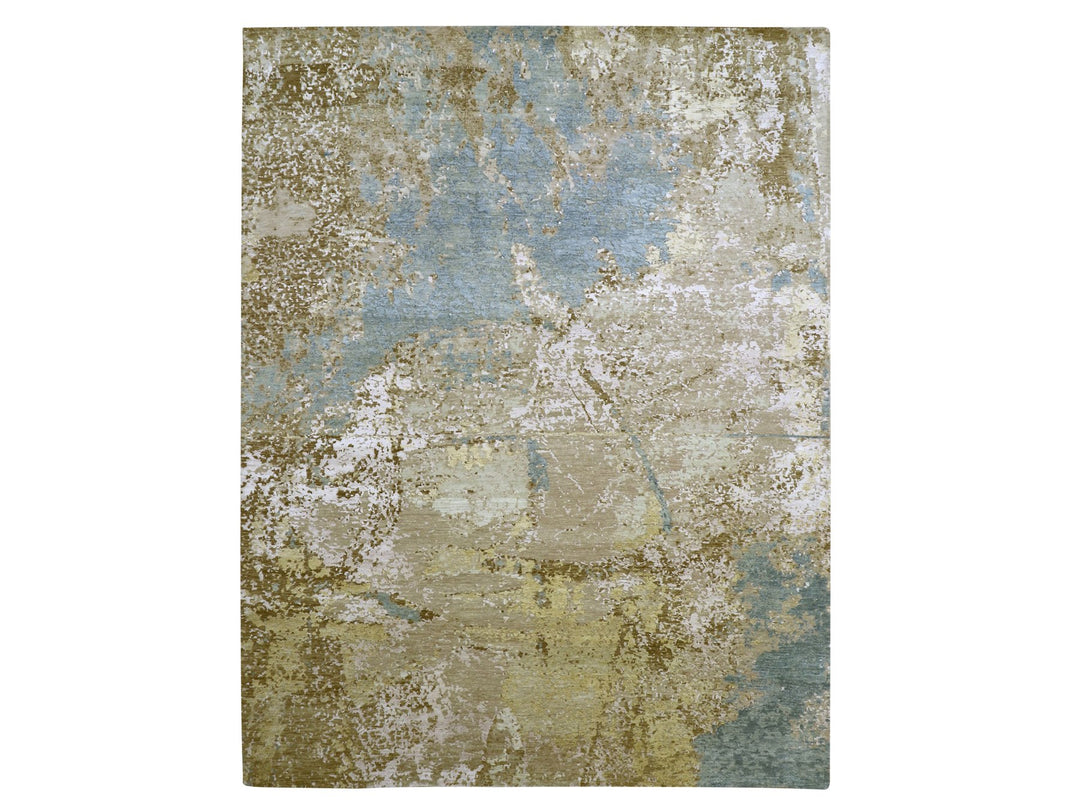 9'0" x 11'10" New Hand Knotted Brown Wool Rectangle Oriental Rug - MOA10283144