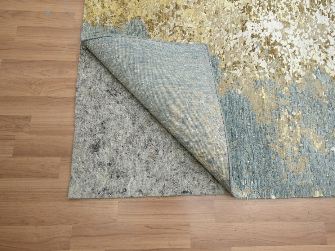 9'0" x 11'10" New Hand Knotted Brown Wool Rectangle Oriental Rug - MOA10283144