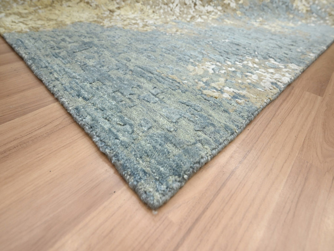 9'0" x 11'10" New Hand Knotted Brown Wool Rectangle Oriental Rug - MOA10283144