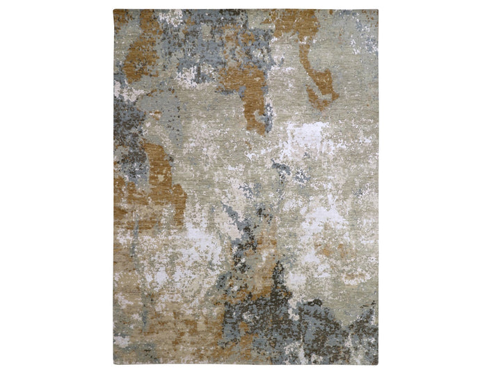 9'0" x 12'1" New Hand Knotted Brown Wool Rectangle Oriental Rug - MOA10283145