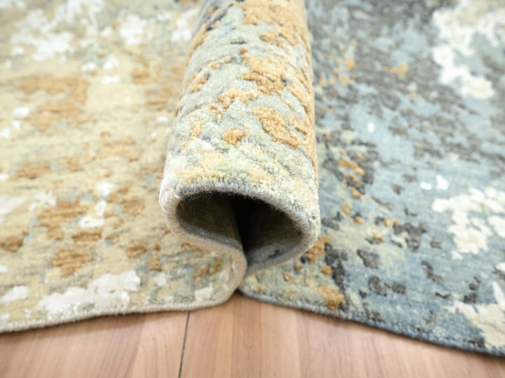9'0" x 12'1" New Hand Knotted Brown Wool Rectangle Oriental Rug - MOA10283145