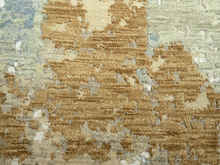 9'0" x 12'1" New Hand Knotted Brown Wool Rectangle Oriental Rug - MOA10283145
