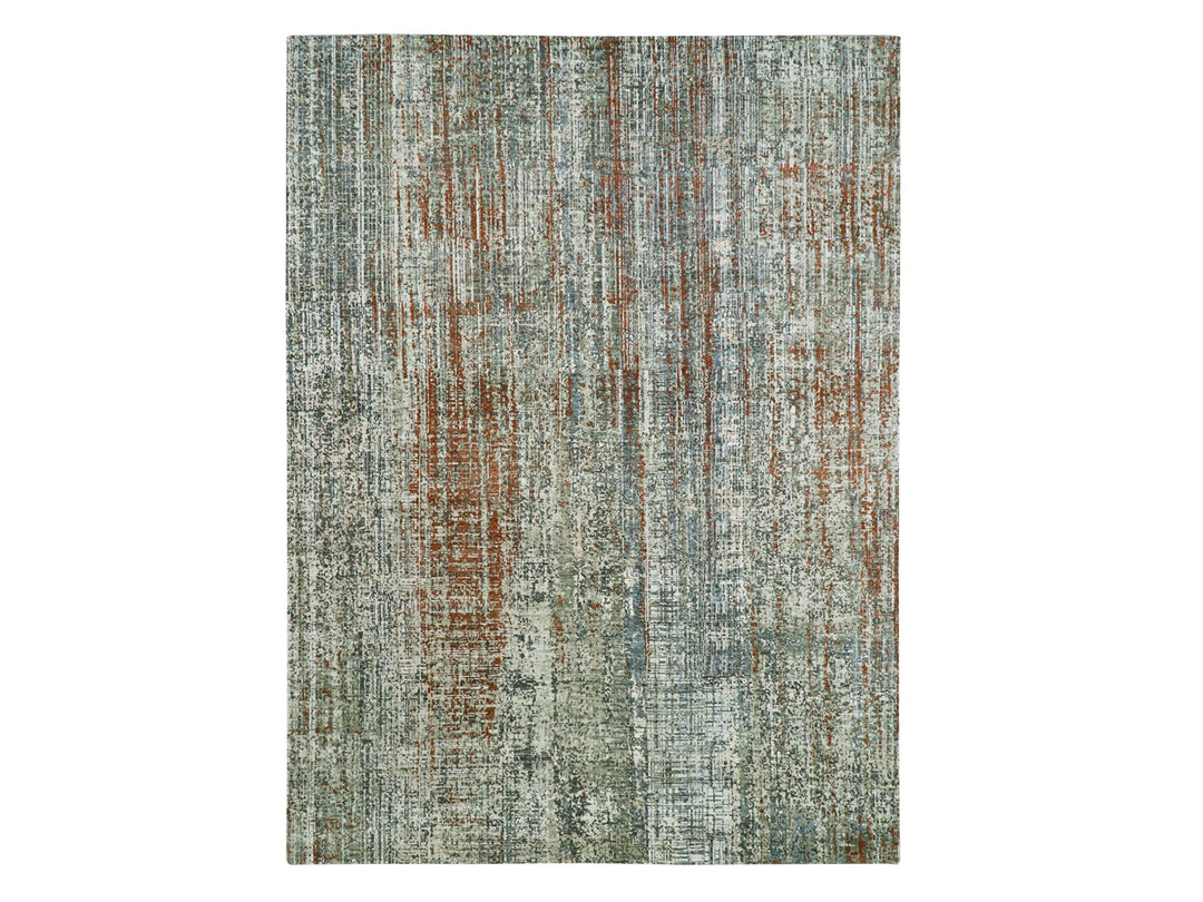 9'0" x 12'3" New Hand Knotted Beige Wool Rectangle Oriental Rug - MOA10283150