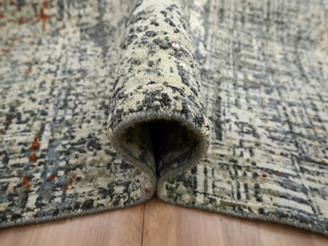 9'0" x 12'3" New Hand Knotted Beige Wool Rectangle Oriental Rug - MOA10283150
