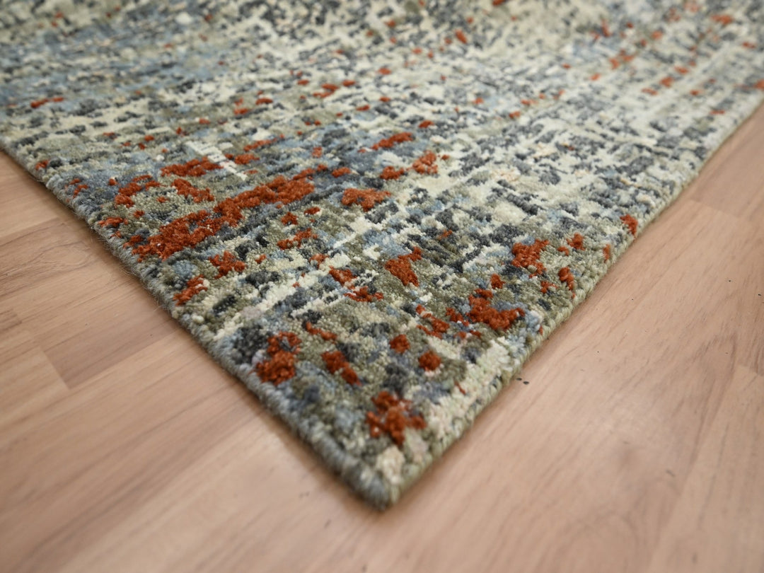 9'0" x 12'3" New Hand Knotted Beige Wool Rectangle Oriental Rug - MOA10283150