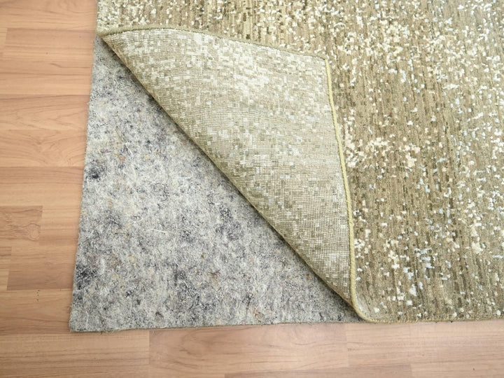 9'0" x 12'0" New Hand Knotted Grey Wool Rectangle Oriental Rug - MOA10283151