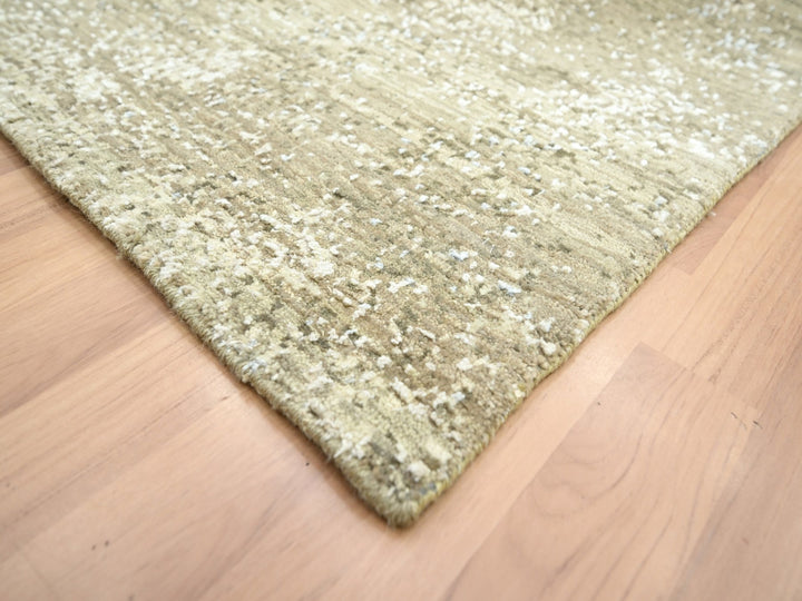 9'0" x 12'0" New Hand Knotted Grey Wool Rectangle Oriental Rug - MOA10283151