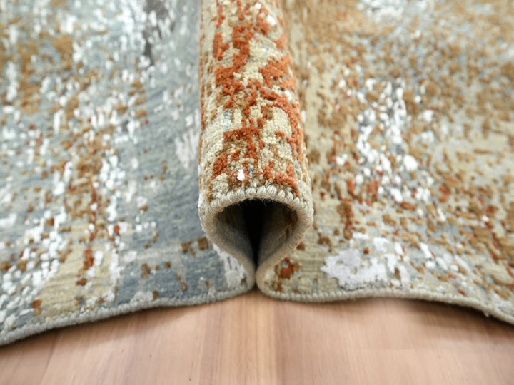 6'1" x 9'1" New Hand Knotted Grey Wool Rectangle Oriental Rug - MOA10283163