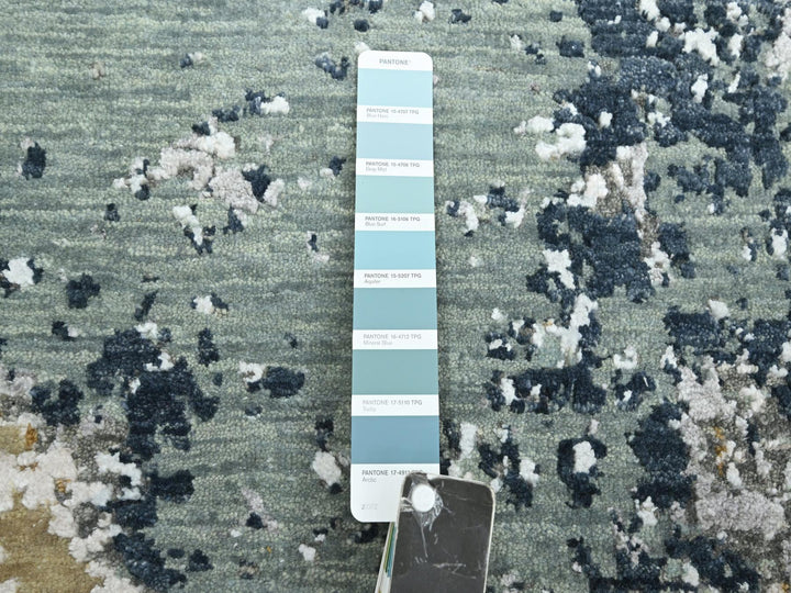 6'0" x 9'3" New Hand Knotted Grey Wool Rectangle Oriental Rug - MOA10283164