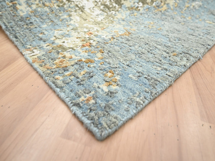 6'1" x 9'2" New Hand Knotted Grey Wool Rectangle Oriental Rug - MOA10283166