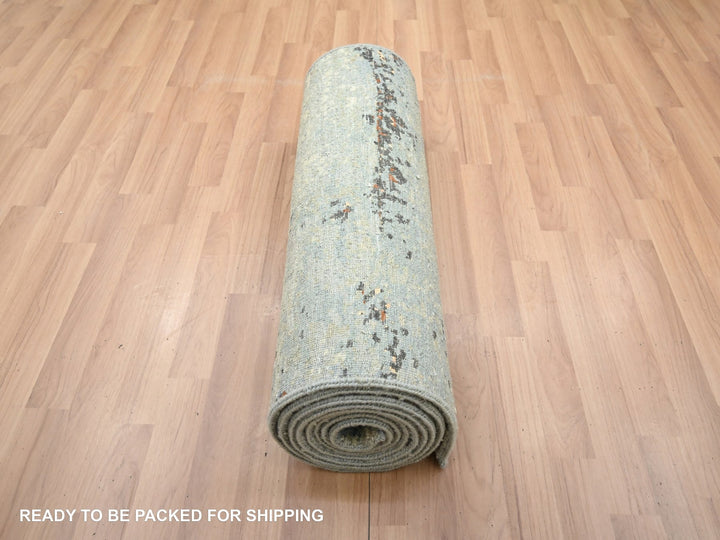 2'6" x 12'2" New Hand Knotted Beige Wool Runner Oriental Rug - MOA10283168