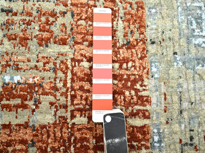 2'7" x 11'10" New Hand Knotted Orange Wool Runner Oriental Rug - MOA10283169