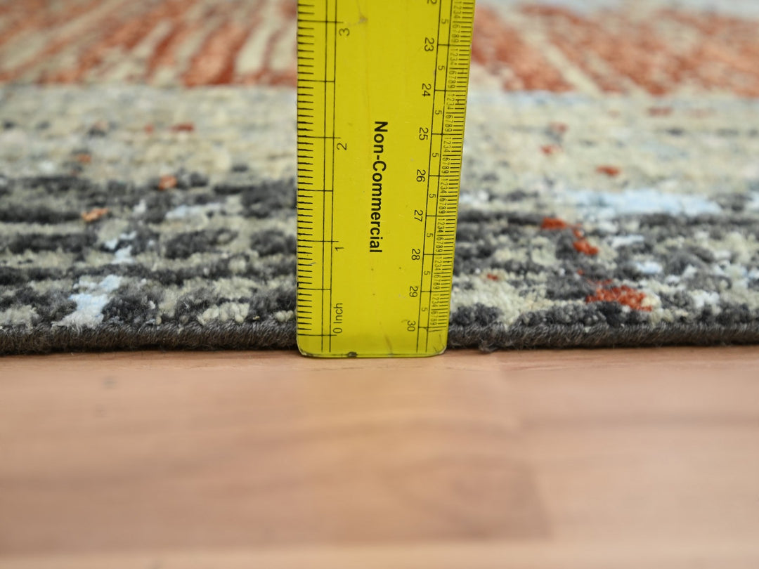 2'7" x 11'10" New Hand Knotted Orange Wool Runner Oriental Rug - MOA10283169