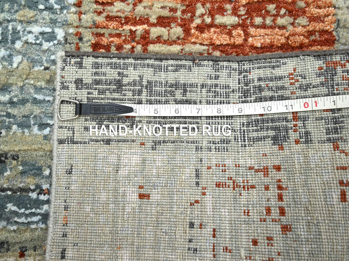 2'7" x 11'10" New Hand Knotted Orange Wool Runner Oriental Rug - MOA10283169