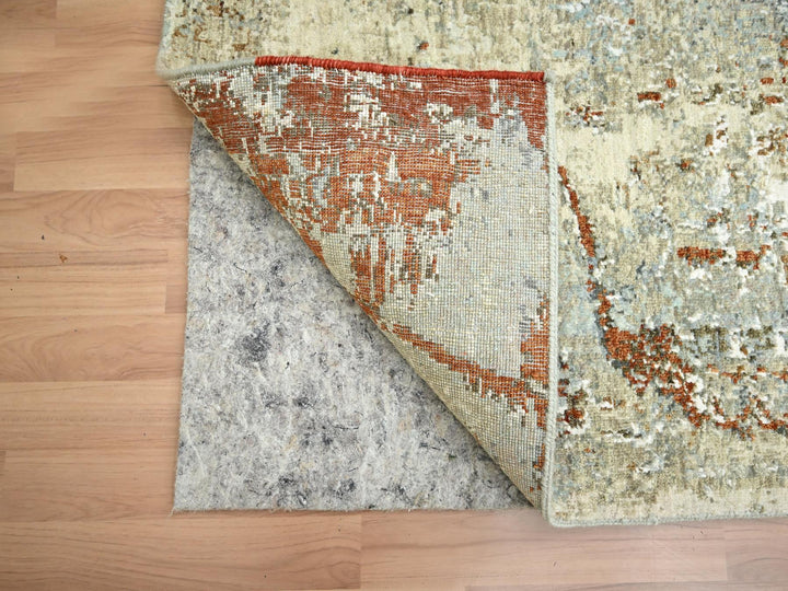 2'7" x 12'6" New Hand Knotted Grey Wool Runner Oriental Rug - MOA10283172