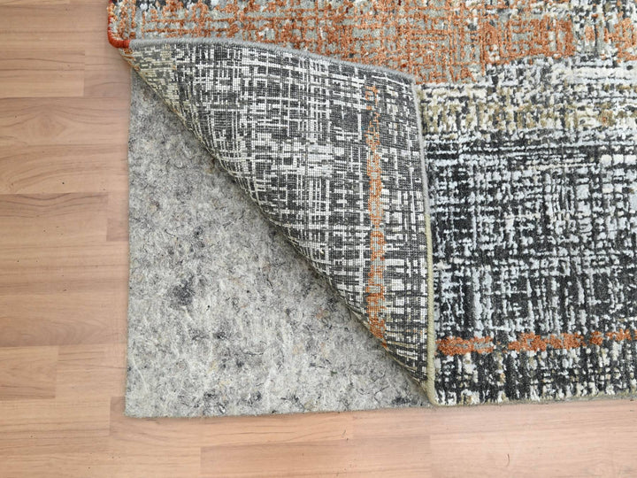 4'1" x 6'3" New Hand Knotted Grey Wool Rectangle Oriental Rug - MOA10283179