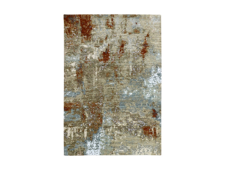 4'0" x 6'0" New Hand Knotted Brown Wool Rectangle Oriental Rug - MOA10283182