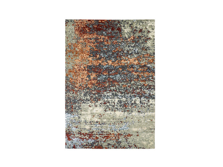 4'0" x 6'2" New Hand Knotted Grey Wool Rectangle Oriental Rug - MOA10283183