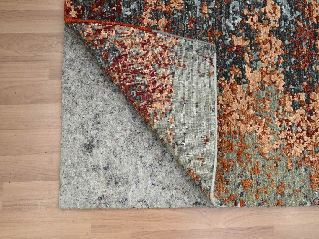 4'0" x 6'2" New Hand Knotted Grey Wool Rectangle Oriental Rug - MOA10283183