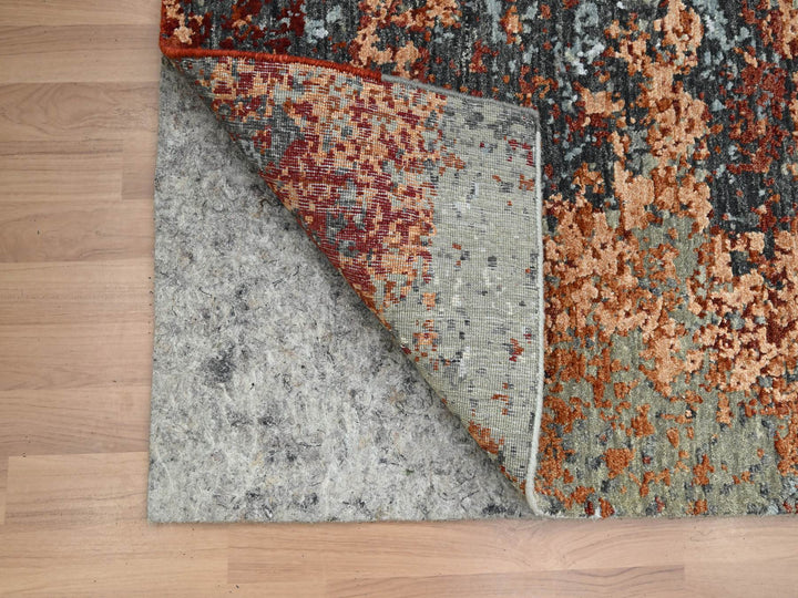 4'0" x 6'2" New Hand Knotted Grey Wool Rectangle Oriental Rug - MOA10283183