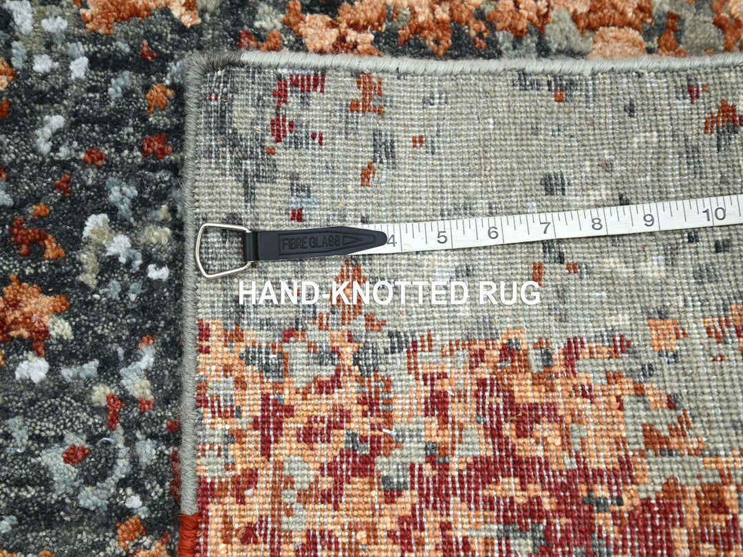 4'0" x 6'2" New Hand Knotted Grey Wool Rectangle Oriental Rug - MOA10283183