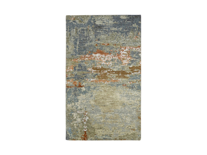 3'1" x 5'4" New Hand Knotted Brown Wool Rectangle Oriental Rug - MOA10283190
