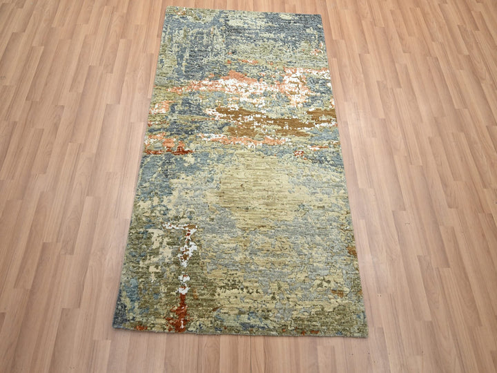 3'1" x 5'4" New Hand Knotted Brown Wool Rectangle Oriental Rug - MOA10283190