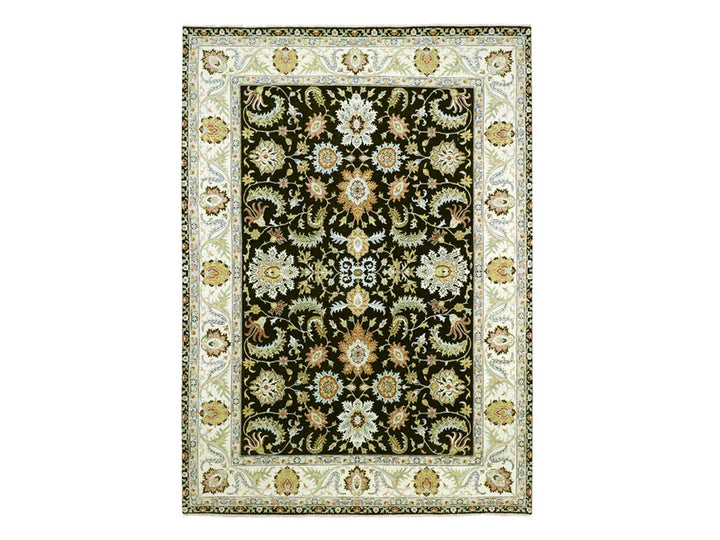 8'11" x 12'5" New Hand Knotted Black Wool Rectangle Oriental Rug - MOA10283197