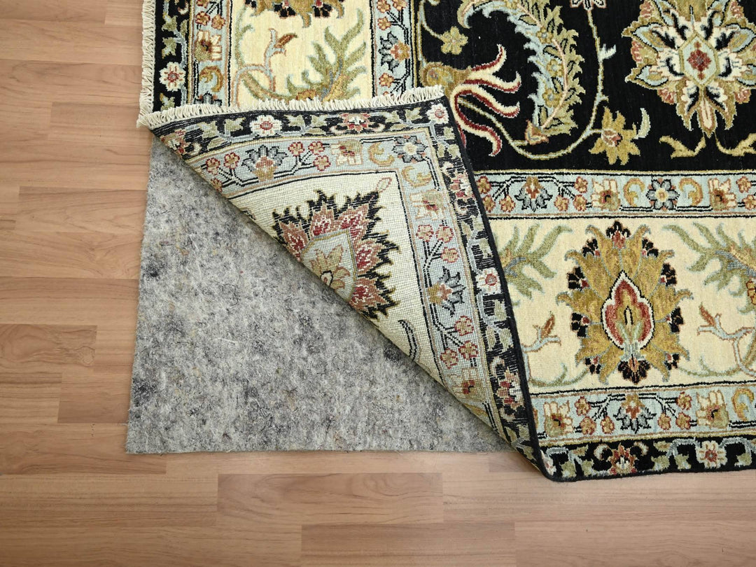 8'11" x 12'5" New Hand Knotted Black Wool Rectangle Oriental Rug - MOA10283197