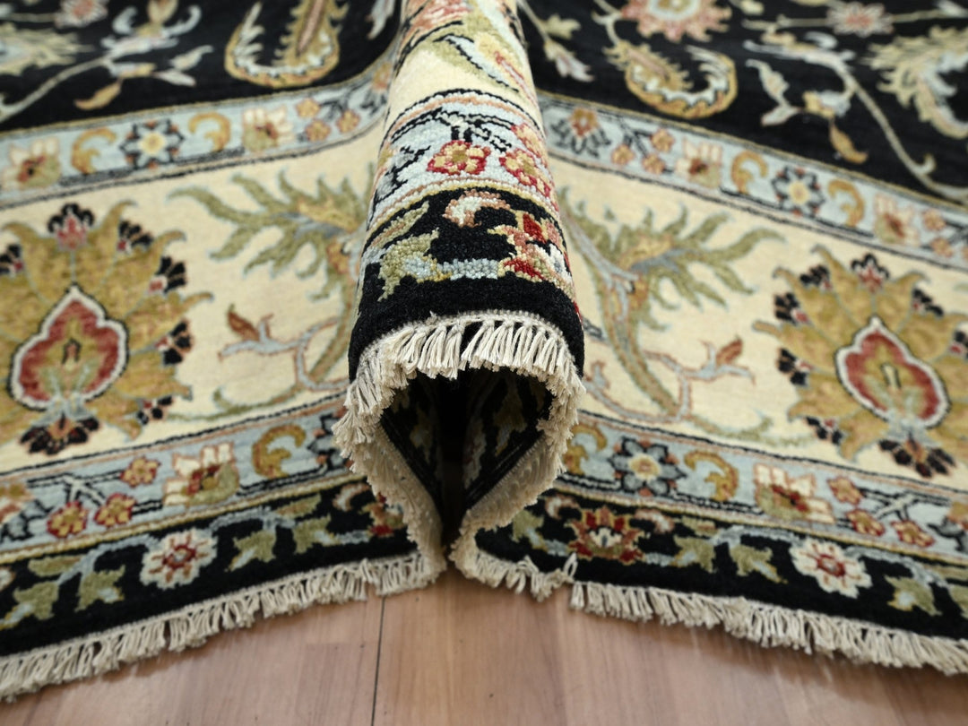 8'11" x 12'5" New Hand Knotted Black Wool Rectangle Oriental Rug - MOA10283197