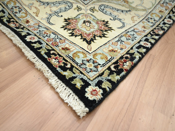 8'11" x 12'5" New Hand Knotted Black Wool Rectangle Oriental Rug - MOA10283197