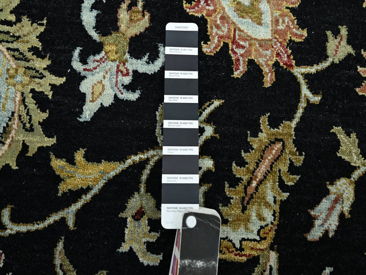 8'11" x 12'5" New Hand Knotted Black Wool Rectangle Oriental Rug - MOA10283197