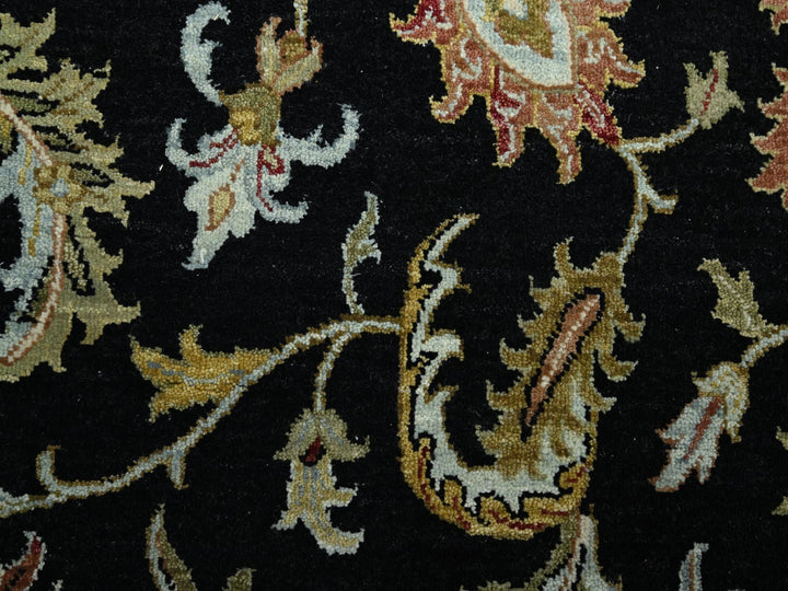 8'11" x 12'5" New Hand Knotted Black Wool Rectangle Oriental Rug - MOA10283197