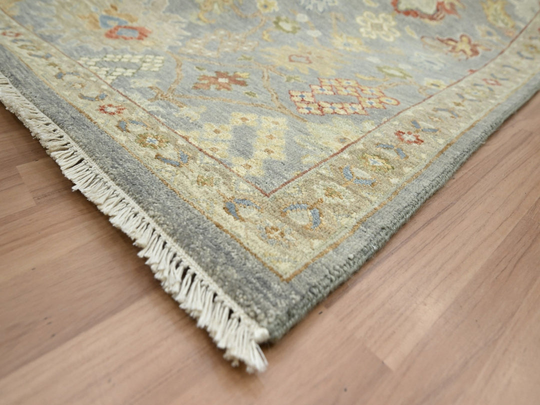 9'2" x 12'0" New Hand Knotted Grey Wool Rectangle Oriental Rug - MOA10283198