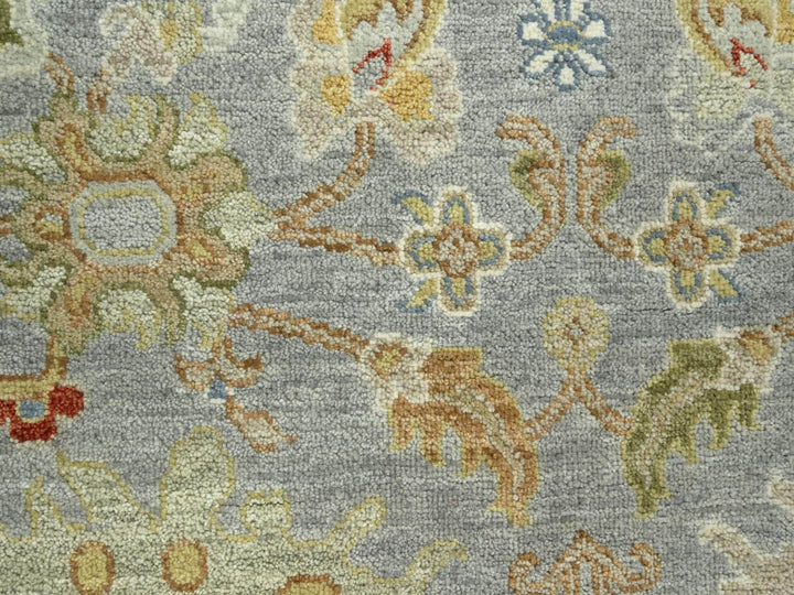9'2" x 12'0" New Hand Knotted Grey Wool Rectangle Oriental Rug - MOA10283198