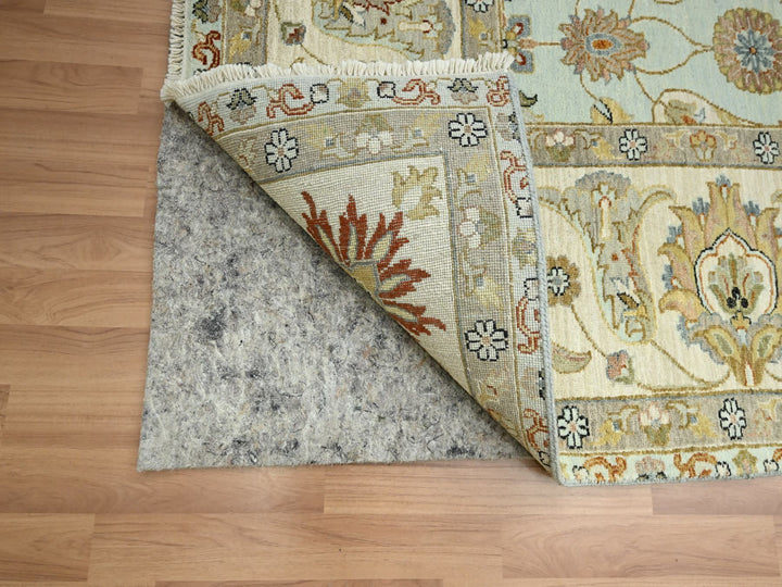 9'0" x 12'0" New Hand Knotted Blue Wool Rectangle Oriental Rug - MOA10283199
