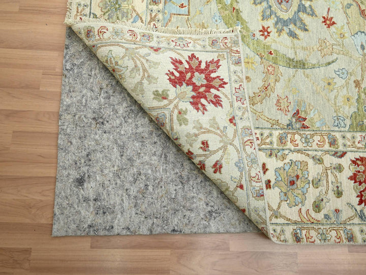 9'1" x 12'3" New Hand Knotted Grey Wool Rectangle Oriental Rug - MOA10283200